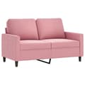 Miniatyrbillede 2 af 9: vidaXL sofasæt 3 dele med hynder velour lyserød