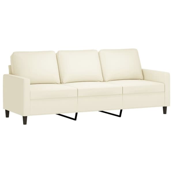vidaXL sofasæt 3 dele med hynder velour cremefarvet