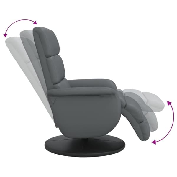 vidaXL Reclinerfåtölj med fotstöd grå konstläder