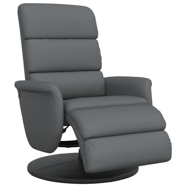 vidaXL Reclinerfåtölj med fotstöd grå konstläder