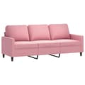 Miniatyrbild 4 av 7: vidaXL Soffgrupp med dynor 3 delar rosa sammet