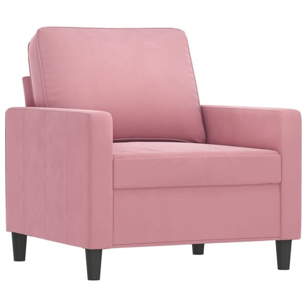 vidaXL sofasæt 3 dele med hynder velour lyserød