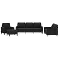 Miniatyrbillede 1 af 8: vidaXL sofasæt 4 dele med hynder velour sort