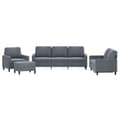 Miniatyrbillede 1 af 8: vidaXL sofasæt 4 dele med hynder velour mørkegrå