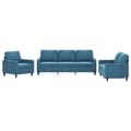 Miniatyrbillede 2 af 7: vidaXL sofasæt 3 dele med hynder velour blå