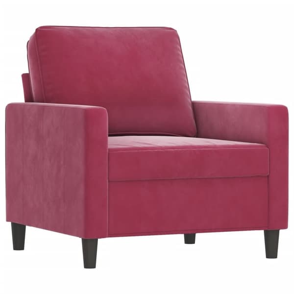 vidaXL sofasæt 2 dele med hynder velour vinrød