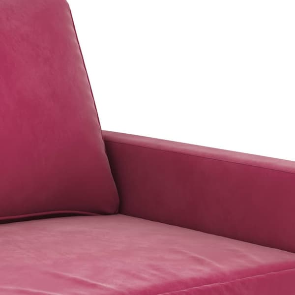 vidaXL sofasæt 2 dele med hynder velour vinrød