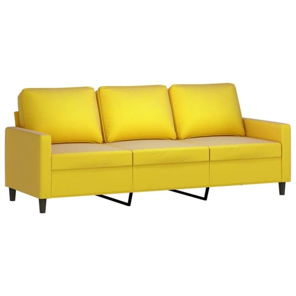 vidaXL sofasæt 3 dele med hynder velour gul