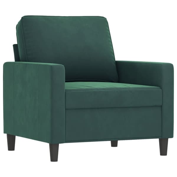 vidaXL sofasæt 4 dele med hynder velour mørkegrøn