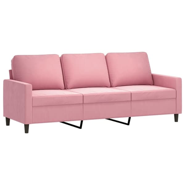 vidaXL sofasæt 2 dele med hynder velour lyserød