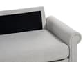 Miniatyrbild 8 av 11: Soffa 3-sitsig Ljusgrå Tygklädsel Rundade Armstöd Träram Dynor Modern Vardagsrum