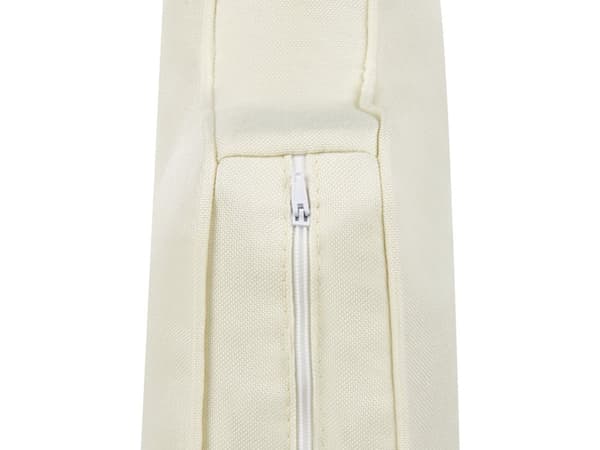 Soffa 3-sitsig Off-White Tyg Ben i Ek Klassisk Design Mid-Century-stil Vardagsrum