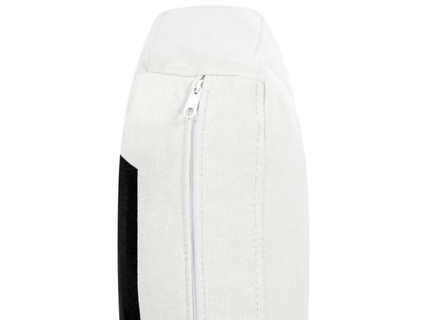 Soffa 2-sitsig Vit Tygklädsel Rundade Armstöd Träram Dynor Modern Vardagsrum