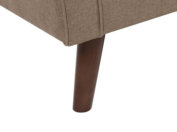 Soffa 3-sitsig Ljusbrun Tyg Ben i Ek Klassisk Design Mid-Century-stil Vardagsrum