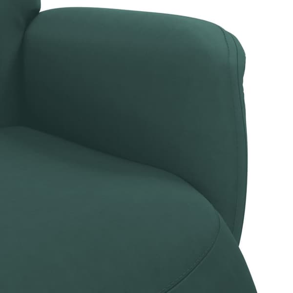 vidaXL Reclinerfåtölj med fotstöd mörkgrön sammet