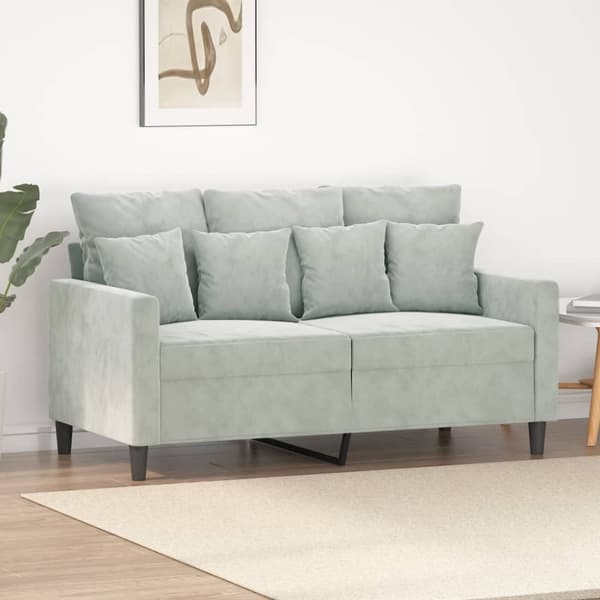 vidaXL 2-personers sofa 120 cm velour lysegrå