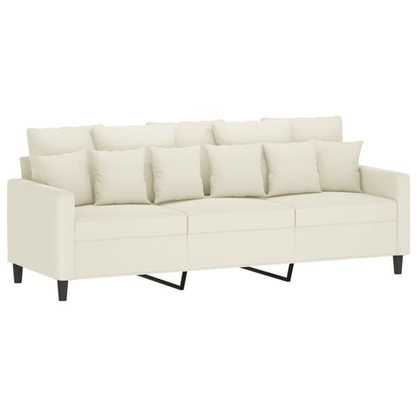 vidaXL 3-personers sofa 180 cm fløjl cremefarvet