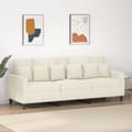 Miniatyrbillede 1 af 8: vidaXL 3-personers sofa 180 cm fløjl cremefarvet
