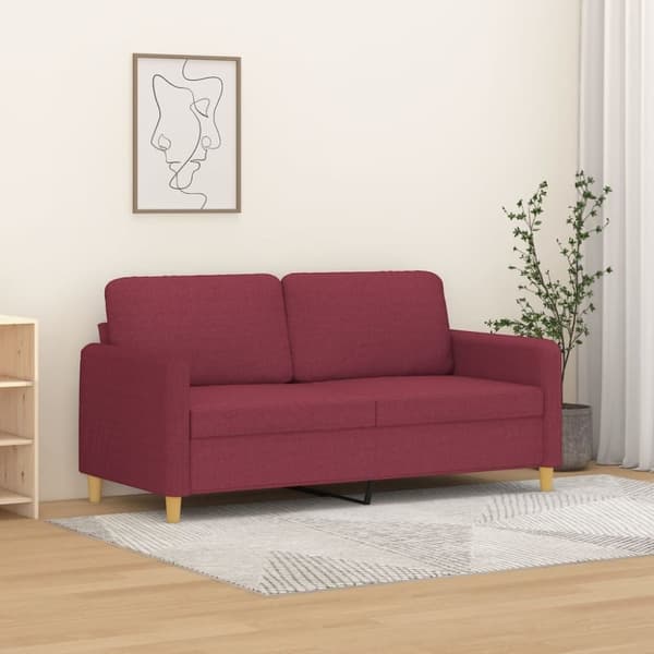 vidaXL 2-sitssoffa vinröd 140 cm tyg