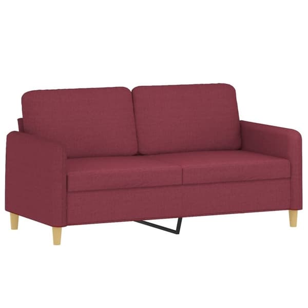 vidaXL 2-sitssoffa vinröd 140 cm tyg