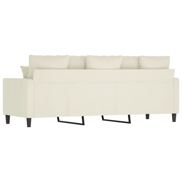 vidaXL 3-sitssoffa gräddvit 180 cm sammet