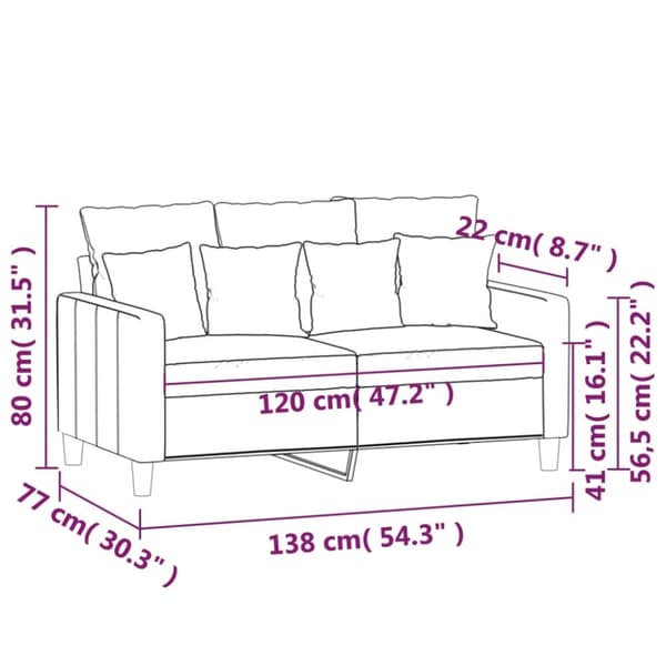 vidaXL 2-sitssoffa brun 120 cm sammet