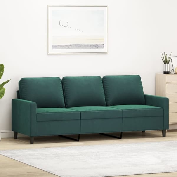 vidaXL 3-personers sofa 180 cm fløjl mørkegrøn