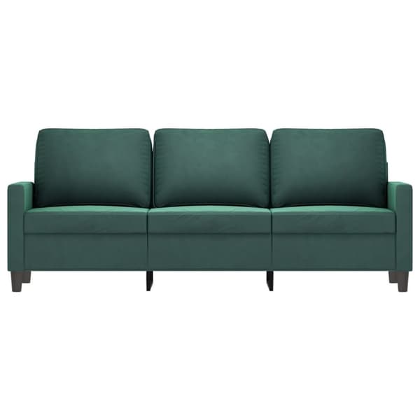 vidaXL 3-personers sofa 180 cm fløjl mørkegrøn