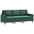 Miniatyrbillede 1 af 8: vidaXL 3-personers sofa 180 cm fløjl mørkegrøn