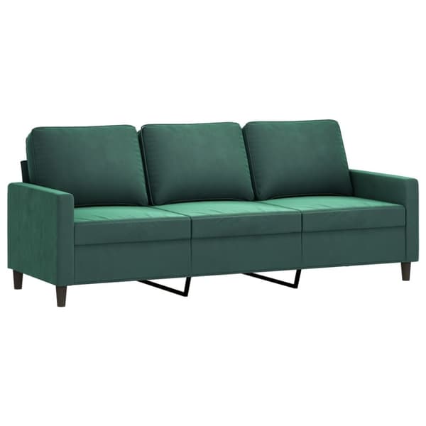vidaXL 3-personers sofa 180 cm fløjl mørkegrøn