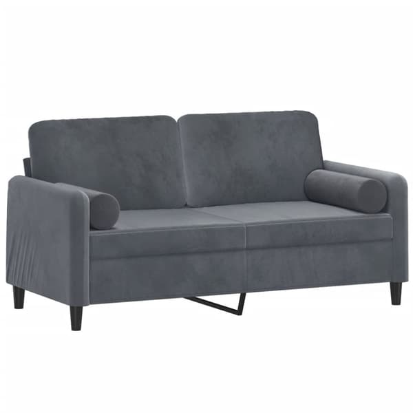 vidaXL 2-sitssoffa med prydnadskuddar mörkgrå 140 cm sammet