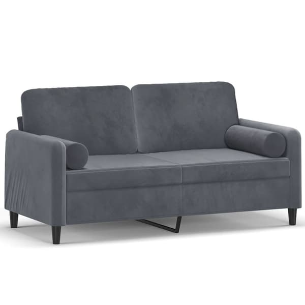 vidaXL 2-sitssoffa med prydnadskuddar mörkgrå 140 cm sammet