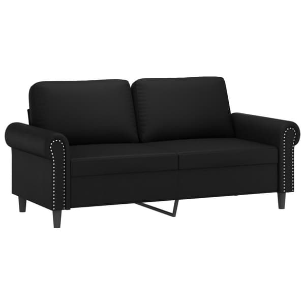 vidaXL 2-personers sofa med pyntepuder 140 cm kunstlæder sort