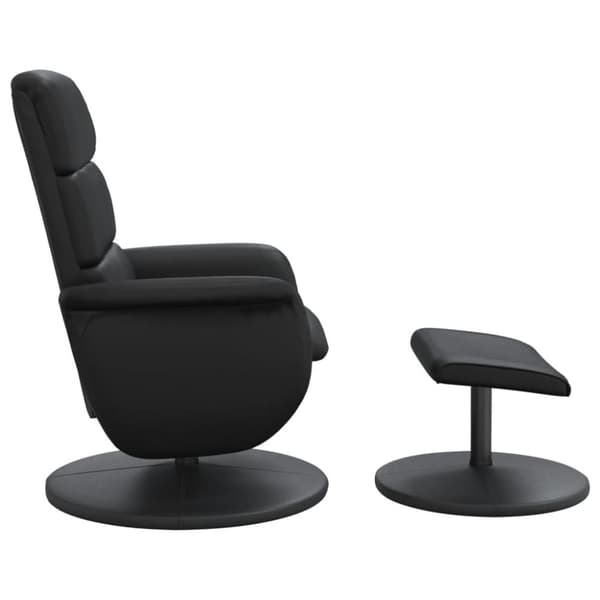 vidaXL Reclinerfåtölj med fotpall svart konstläder