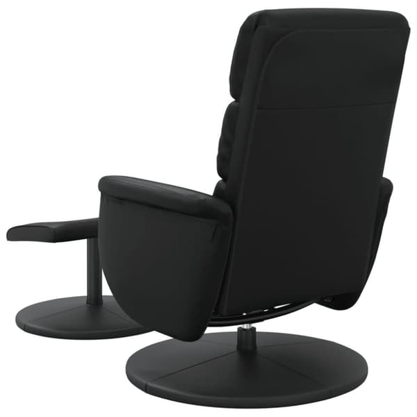 vidaXL Reclinerfåtölj med fotpall svart konstläder