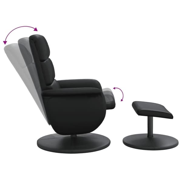 vidaXL Reclinerfåtölj med fotpall svart konstläder