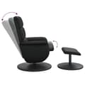 Miniatyrbild 5 av 9: vidaXL Reclinerfåtölj med fotpall svart konstläder