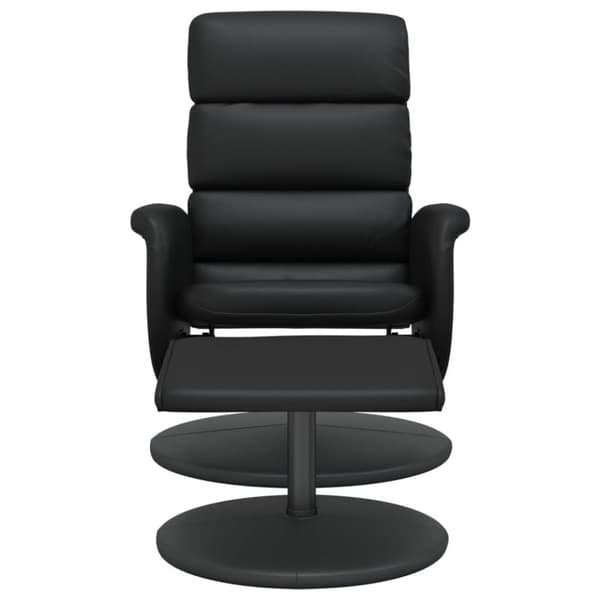 vidaXL Reclinerfåtölj med fotpall svart konstläder