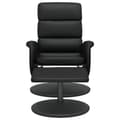 Miniatyrbild 2 av 9: vidaXL Reclinerfåtölj med fotpall svart konstläder