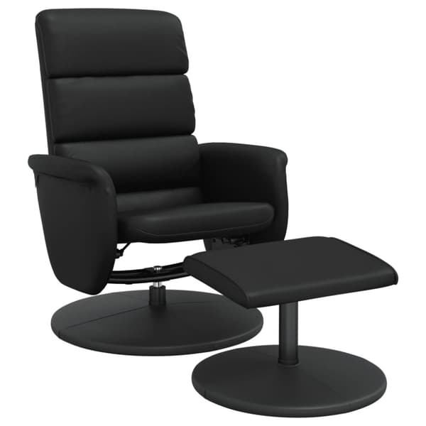 vidaXL Reclinerfåtölj med fotpall svart konstläder