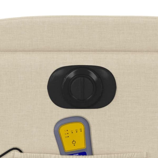 vidaXL Elektrisk massagefåtölj gräddvit tyg