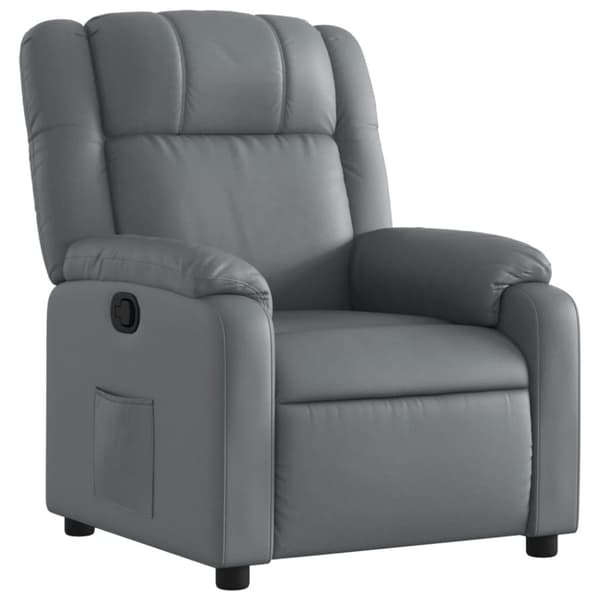 vidaXL Reclinerfåtölj grå konstläder