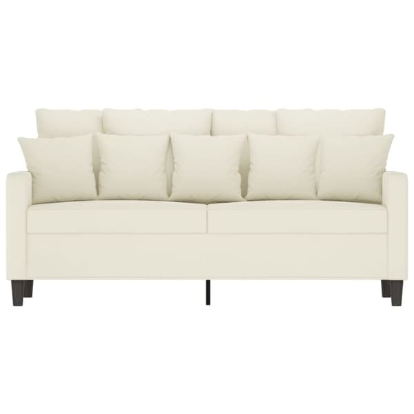 vidaXL Soffa 2-sits gräddvit 140 cm sammet