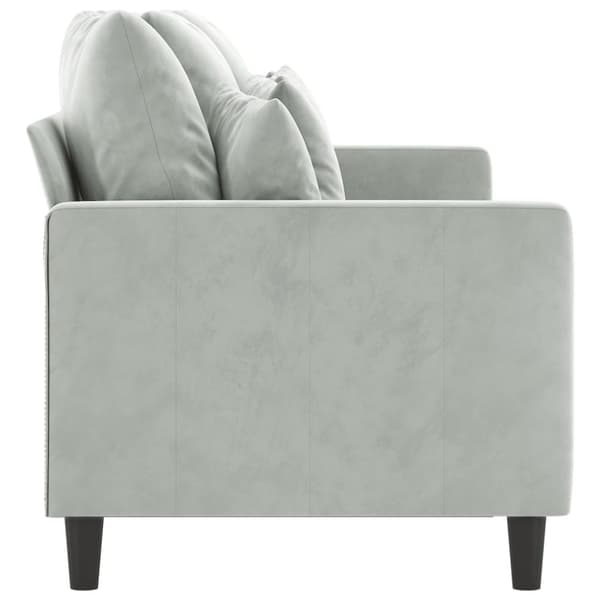 vidaXL 3-personers sofa 180 cm velour lysegrå