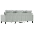 Miniatyrbillede 4 af 8: vidaXL 3-personers sofa 180 cm velour lysegrå