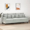 Miniatyrbillede 8 af 8: vidaXL 3-personers sofa 180 cm velour lysegrå