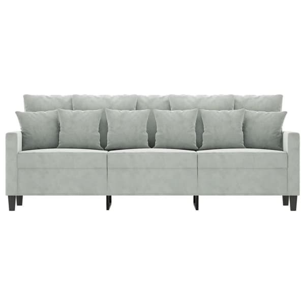 vidaXL 3-personers sofa 180 cm velour lysegrå