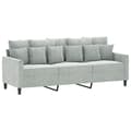 Miniatyrbillede 1 af 8: vidaXL 3-personers sofa 180 cm velour lysegrå