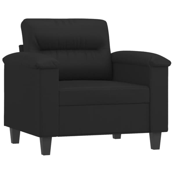 vidaXL sofastol med fodskammel 60 cm kunstlæder sort