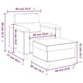 Miniatyrbillede 6 af 7: vidaXL sofastol med fodskammel 60 cm kunstlæder sort